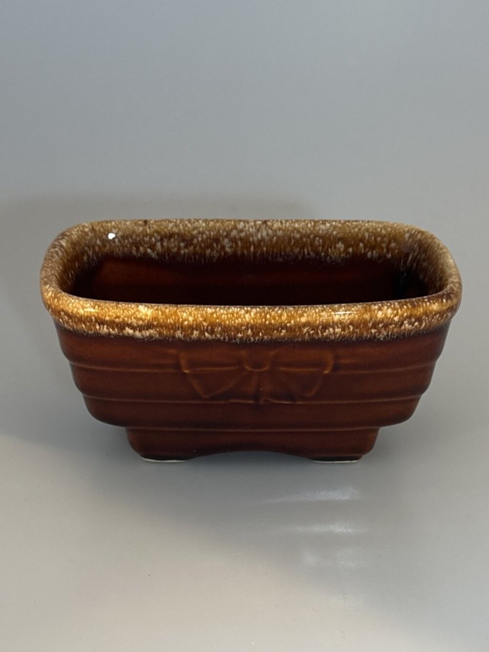 Vintage Hull Brown Drip Planter